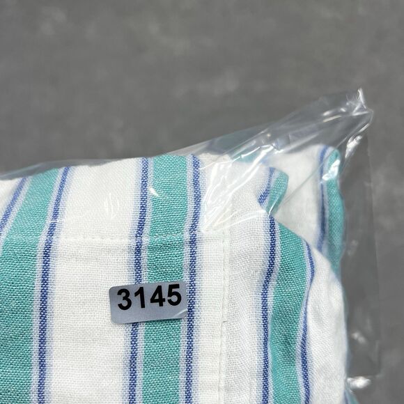 Old Navy Womens PM  Romper Blue Stripe Gauze Cinch Pockets 100% Cotton Button - Picture 13 of 14